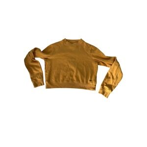 Hollister California Womens Small Yellow Long Sleeve cropped Crewneck Sweatshirt